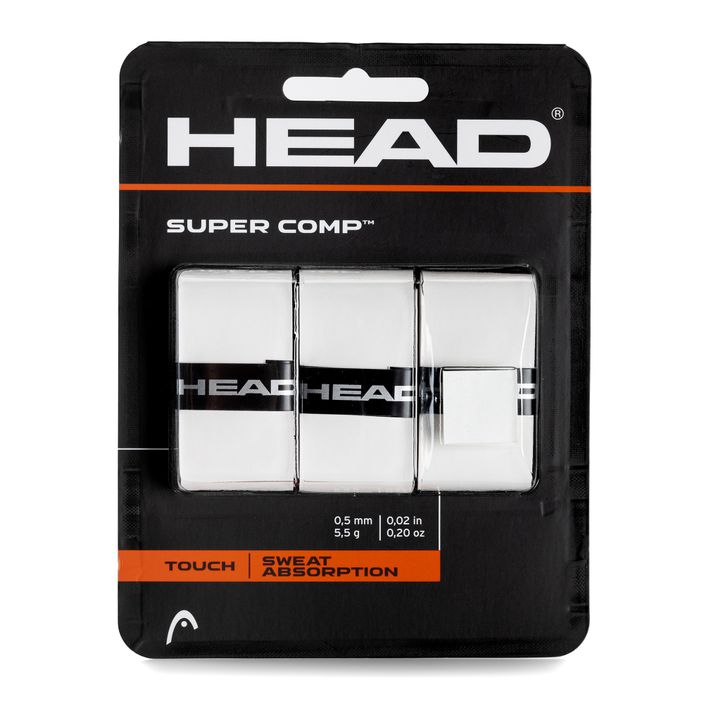 Owijki do rakiet tenisowych HEAD Super Comp 3 szt. white 2