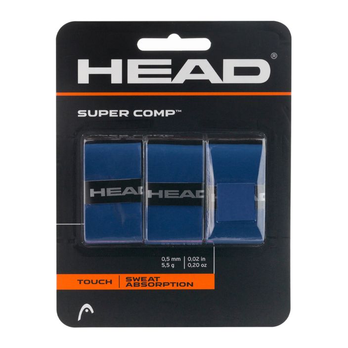Owijki do rakiet tenisowych HEAD Super Comp 3 szt. blue 2