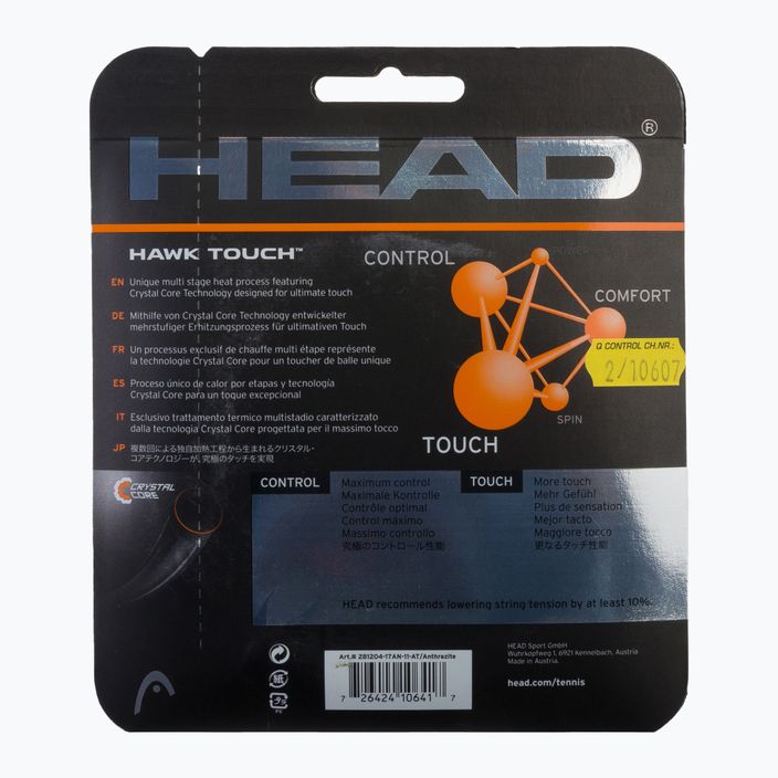 Naciąg tenisowy HEAD Hawk Touch 12 m anthracite 2