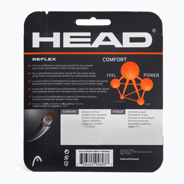 Naciąg do squasha HEAD Reflex 10 m black 2