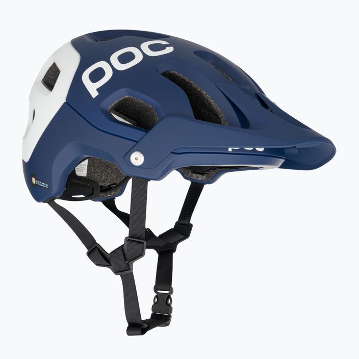 Kask rowerowy MTB POC Tectal Race MIPS lead blue/hydrogen white matt