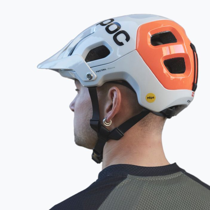 Kask rowerowy POC Tectal Race MIPS NFC hydrogen white/fluorescent orange avip 9