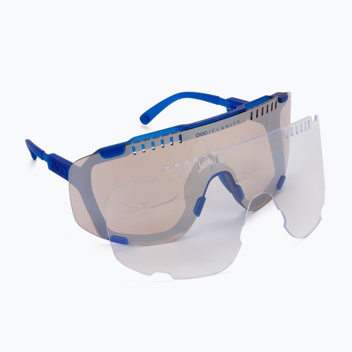 Okulary przeciwsłoneczne POC Devour opal blue translucent/clarity trail silver