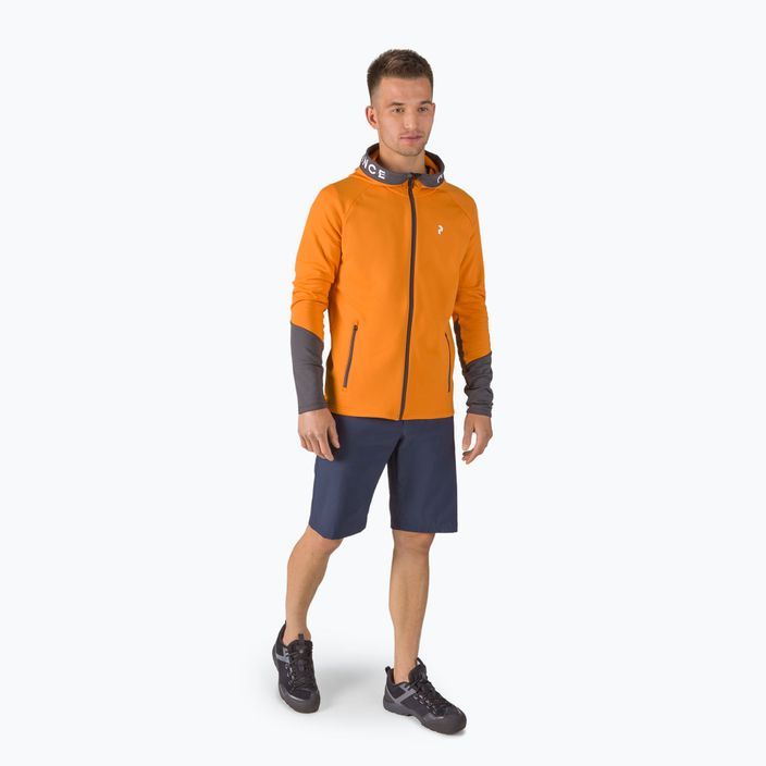 Bluza trekkingowa męska Peak Performance Rider Zip Hood orange flare/motion grey 2