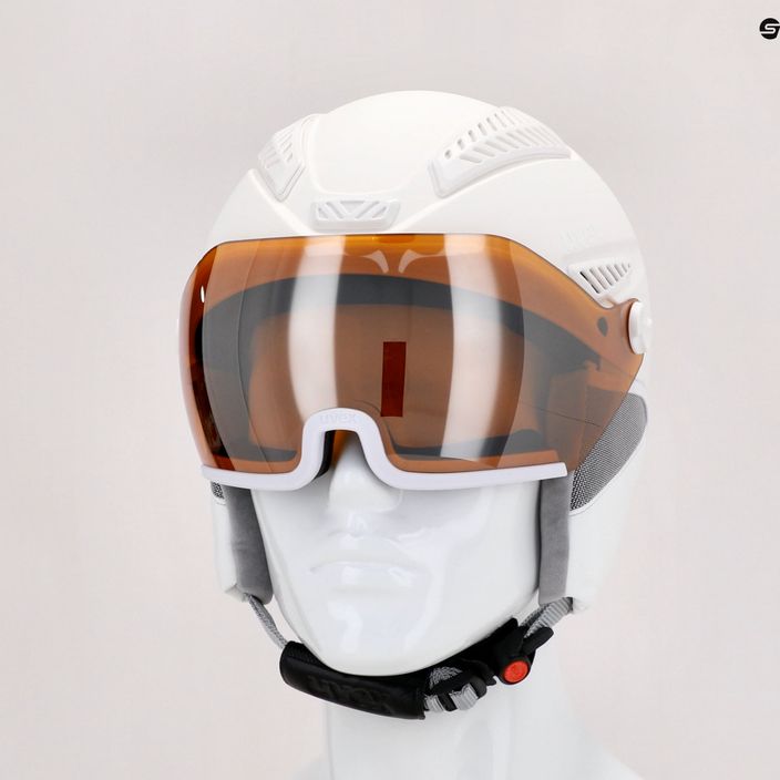 Kask narciarski damski UVEX Hlmt 600 visor all white mat 9