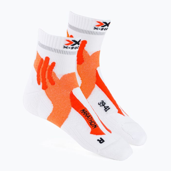 Skarpety do biegania męskie X-Socks Marathon arctic white/dark ruby