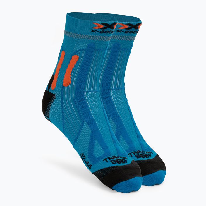 Skarpety do biegania męskie X-Socks Trail Run Energy teal blue/sunset orange