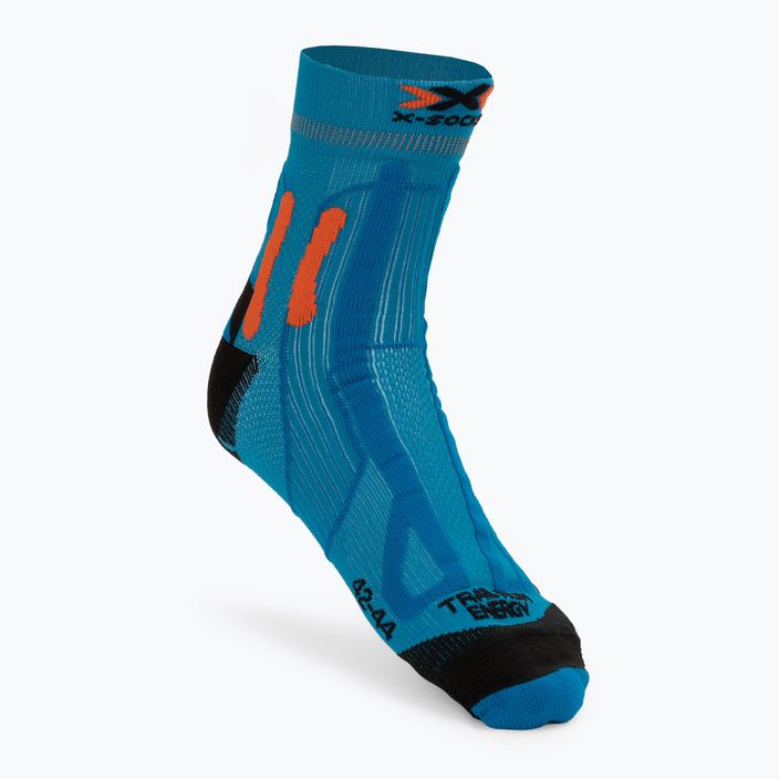 Skarpety do biegania męskie X-Socks Trail Run Energy teal blue/sunset orange 2