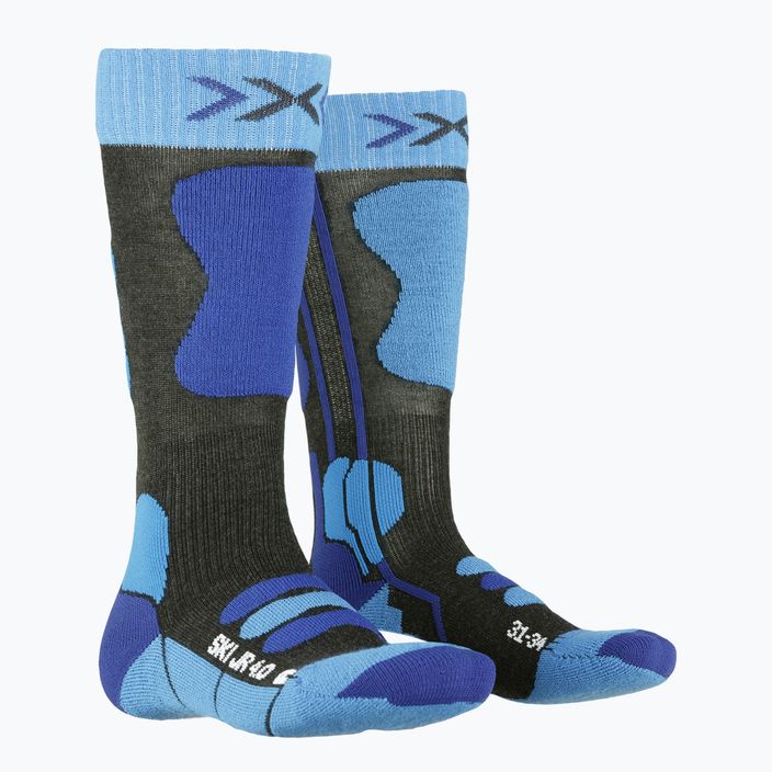 Skarpety narciarskie dziecięce X-Socks Ski 4.0 anthracite melange/electric blue 4