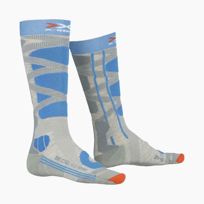 Skarpety narciarskie damskie X-Socks Ski Control 4.0 grey melange/turquoise 4