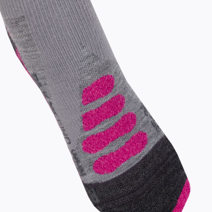 Skarpety narciarskie damskie X-Socks Ski Silk Merino 4.0 grey melange/pink 3