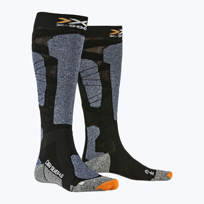 Skarpety narciarskie X-Socks Carve Silver 4.0 black/blue melange 4