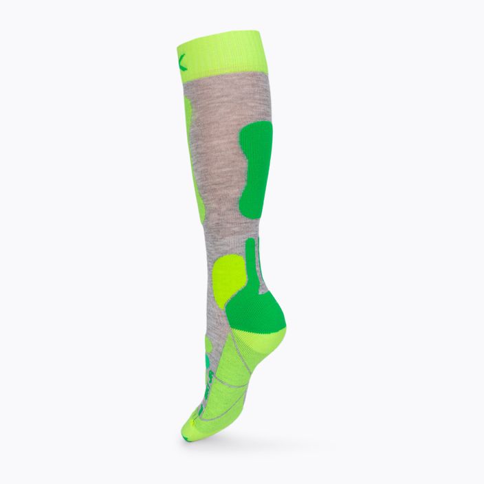 Skarpety narciarskie dziecięce X-Socks Ski 4.0 mid grey melange/green/python yellow 2