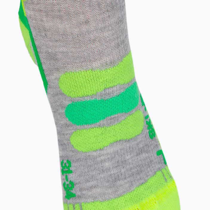 Skarpety narciarskie dziecięce X-Socks Ski 4.0 mid grey melange/green/python yellow 3