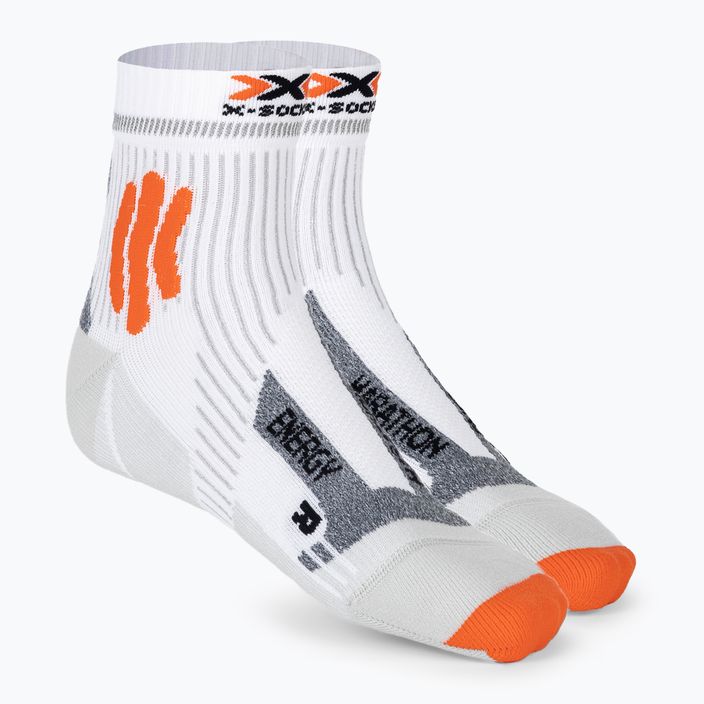 Skarpety do biegania męskie X-Socks Marathon Energy 4.0 arctic white/trick orange