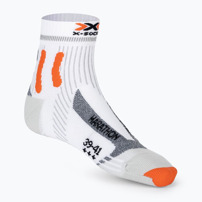 Skarpety do biegania męskie X-Socks Marathon Energy 4.0 arctic white/trick orange 3