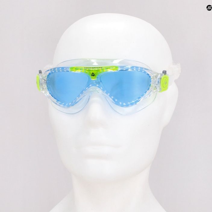 Maska do pływania dziecięca Aquasphere Vista transparent/bright green/blue MS5080031LB 7