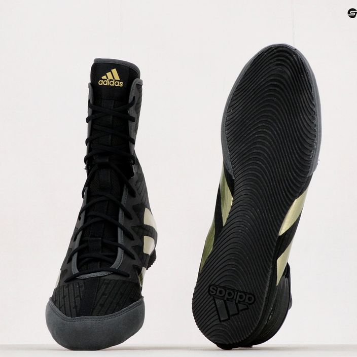 Buty bokserskie adidas Box Hog 4 czarno-złote GZ6116 13