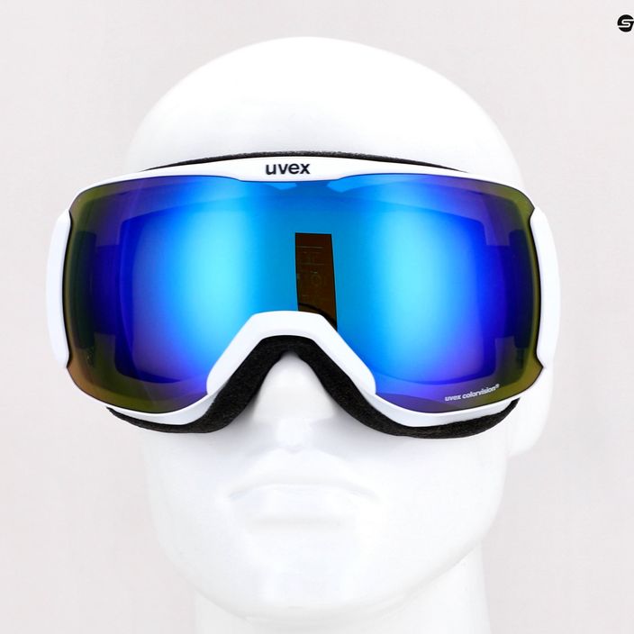 Gogle narciarskie UVEX Downhill 2100 CV white mat/mirror blue colorvision green 10
