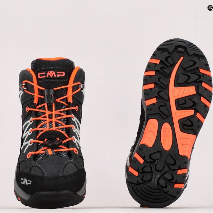 Buty trekkingowe dziecięce CMP Rigel Mid Wp antracite/flash orange 13