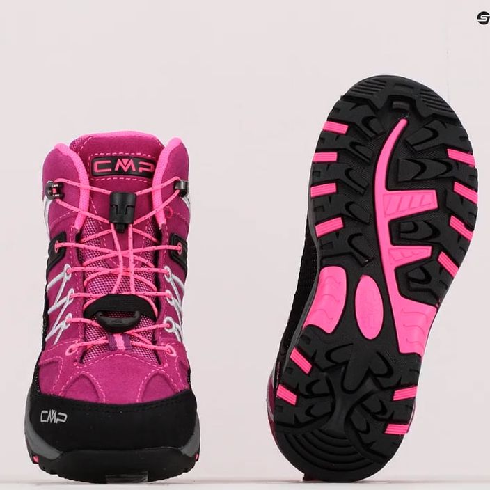 Buty trekkingowe dziecięce CMP Rigel Mid Wp berry/pink fluo 13