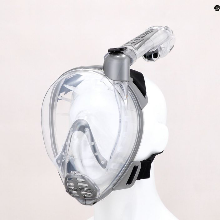 Maska pełnotwarzowa do snorkelingu Cressi Duke Dry Full Face clear/silver 11