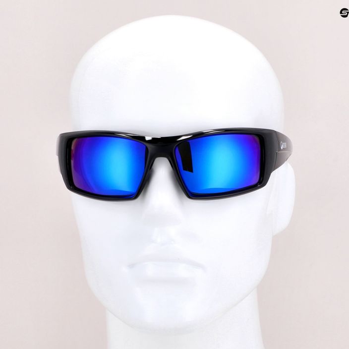 Okulary przeciwsłoneczne Ocean Sunglasses Aruba shiny black/revo blue 8