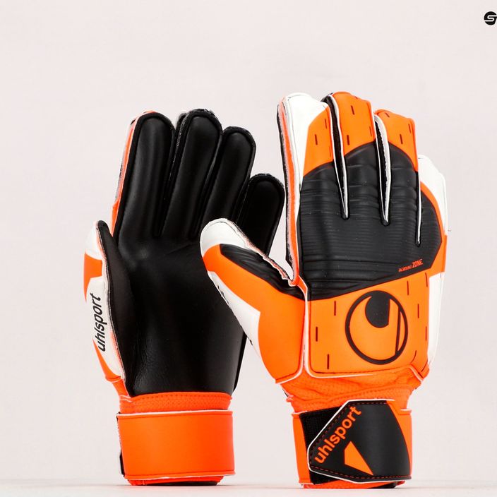 Rękawice bramkarskie uhlsport Soft Resist+ Flex Frame neonowe pomarańczowe/ białe/czarne 9