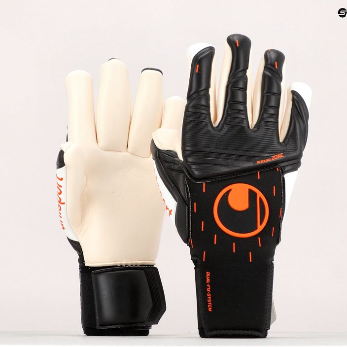 Rękawice bramkarskie uhlsport Speed Contact Absolutgrip Finger Surround czarne/białe/pomarańczowe 9