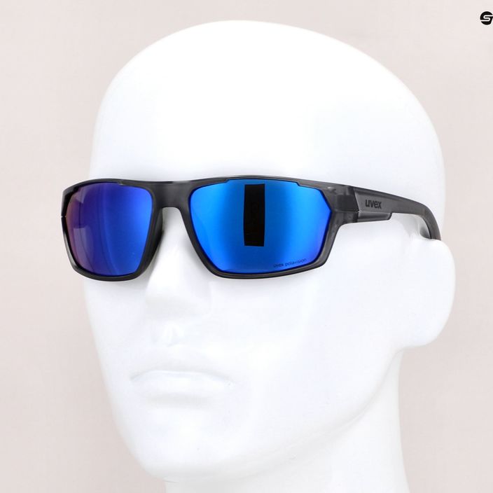Okulary przeciwsłoneczne UVEX Sportstyle 233 P smoke mat/polavision mirror blue 5