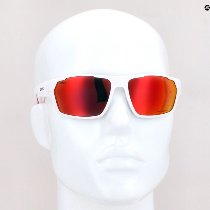 Okulary przeciwsłoneczne UVEX Sportstyle 233 P white mat/polavision mirror red 11