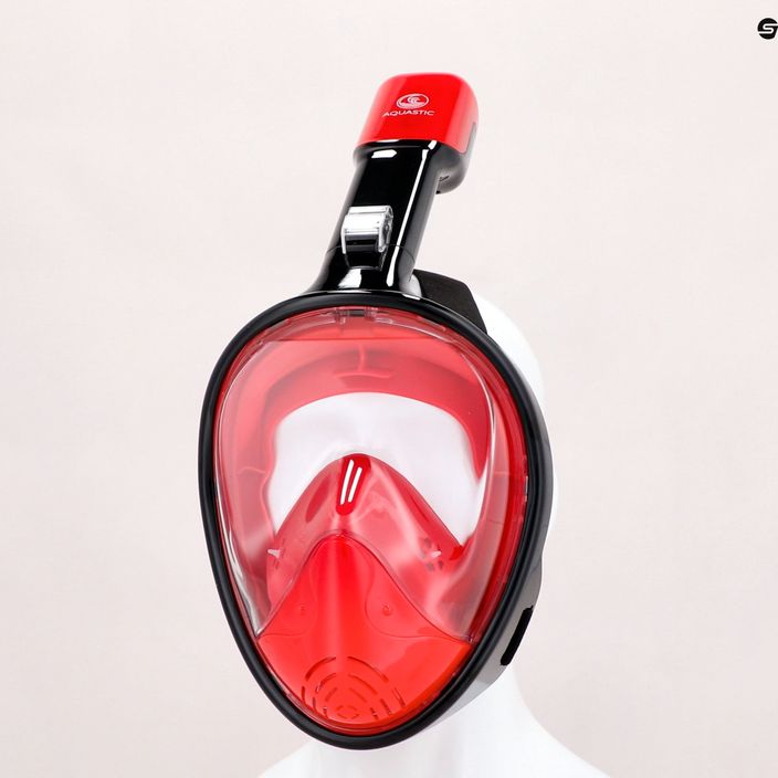 Maska pełnotwarzowa do snorkelingu AQUASTIC SMA-01SC czerwona 14