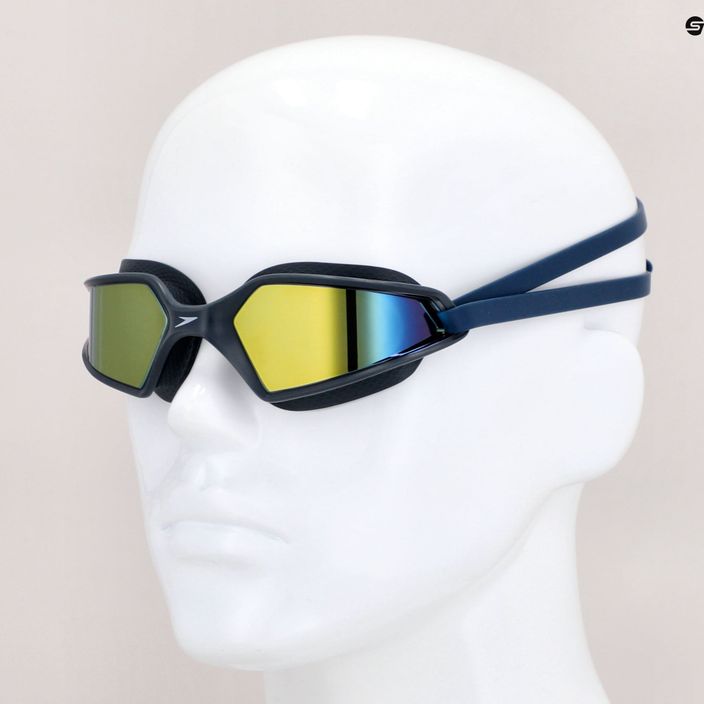 Okulary do pływania Speedo Hydropulse Mirror navy/oxid grey/phoenix red/gold 7