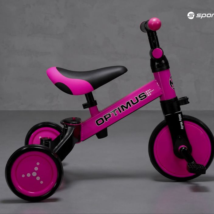 Rowerek biegowy trójkołowy Milly Mally 3w1 Optimus pink 8