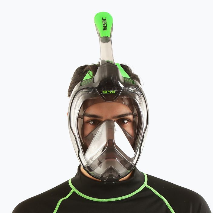 Maska pełnotwarzowa do snorkelingu SEAC Magica grey clear/green lime 7