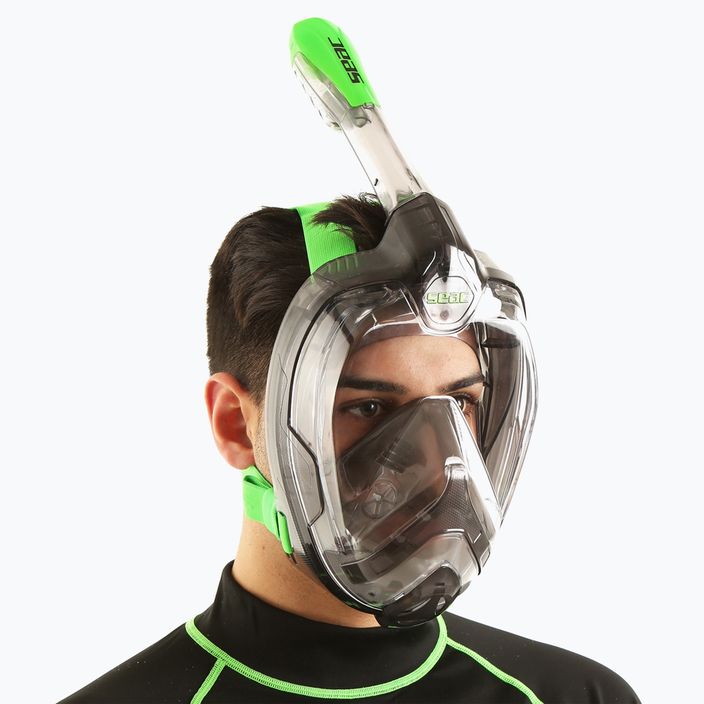 Maska pełnotwarzowa do snorkelingu SEAC Magica grey clear/green lime 8