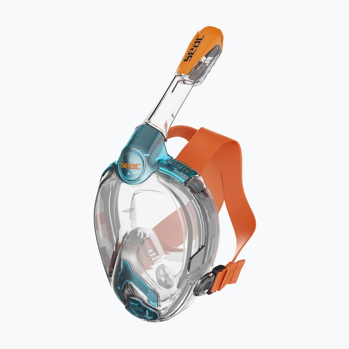 Maska pełnotwarzowa do snorkelingu dziecięca SEAC Libera acquamarine/orange