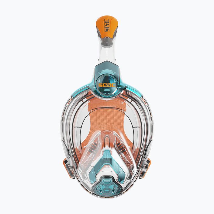 Maska pełnotwarzowa do snorkelingu dziecięca SEAC Libera acquamarine/orange 2