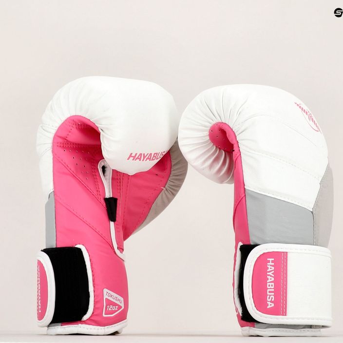 Rękawice bokserskie Hayabusa T3 white/pink 14