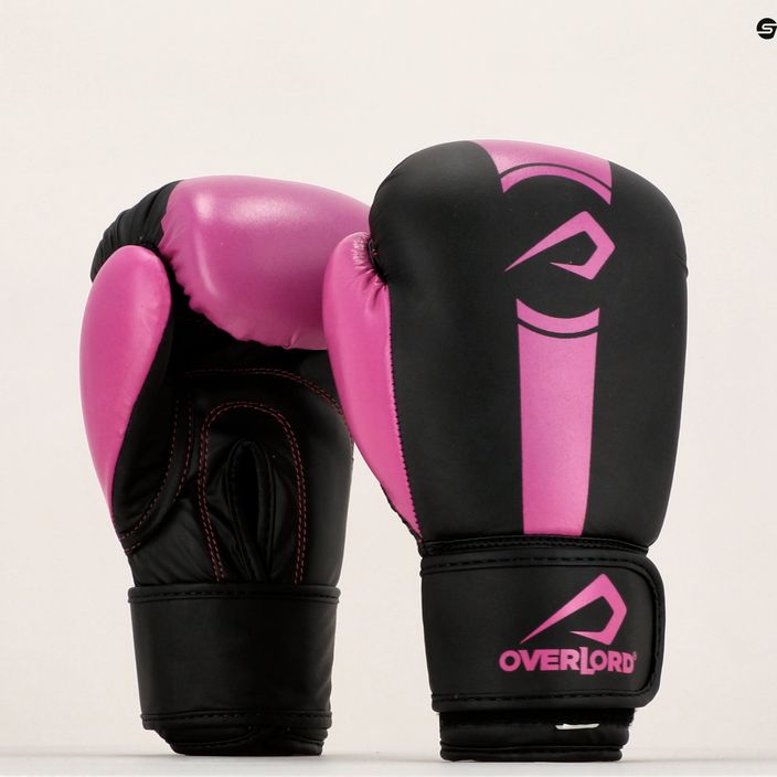 Rękawice bokserskie Overlord Boxer czarne/różowe 11