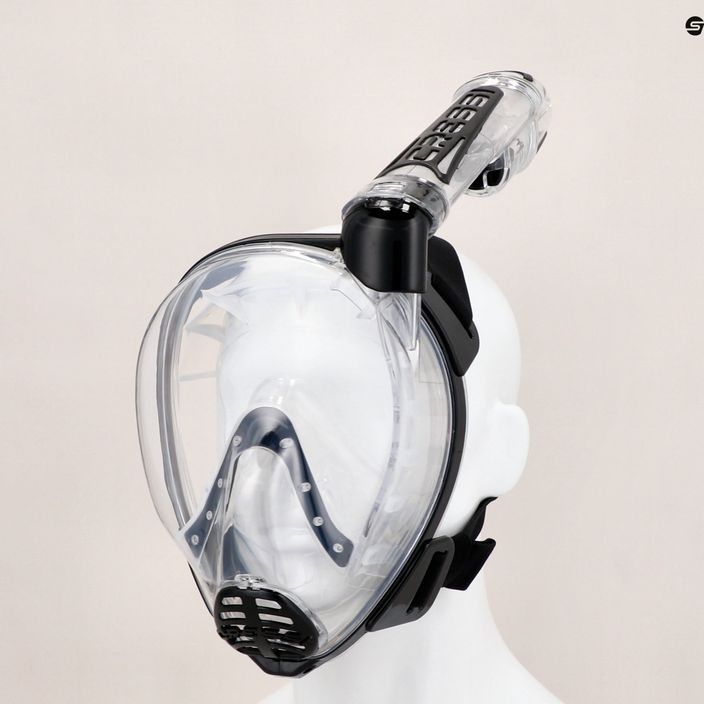 Maska pełnotwarzowa do snorkelingu Cressi Duke Dry Full Face clear/black 6