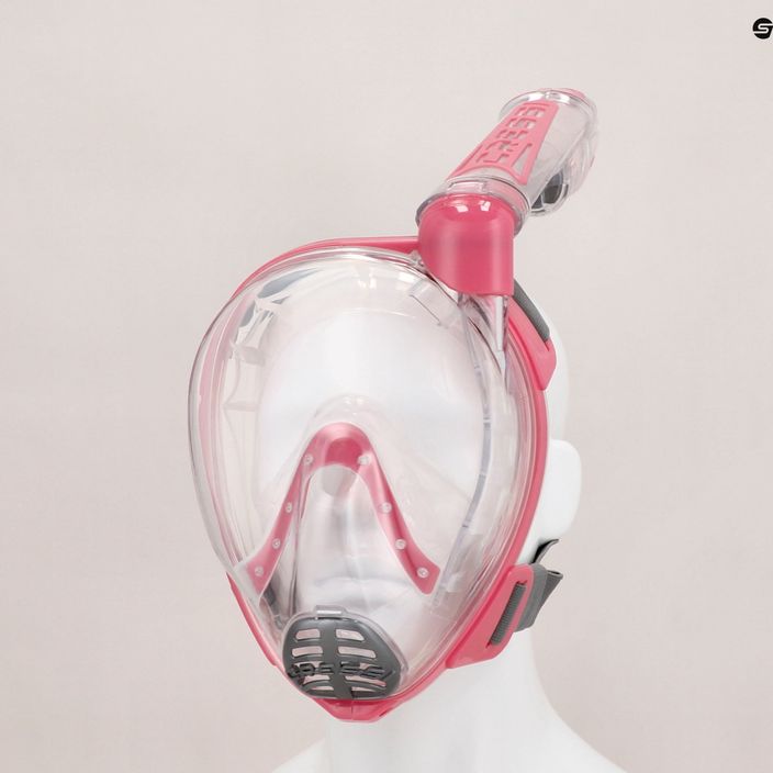 Maska pełnotwarzowa do snorkelingu Cressi Duke Dry Full Face clear/pink 5