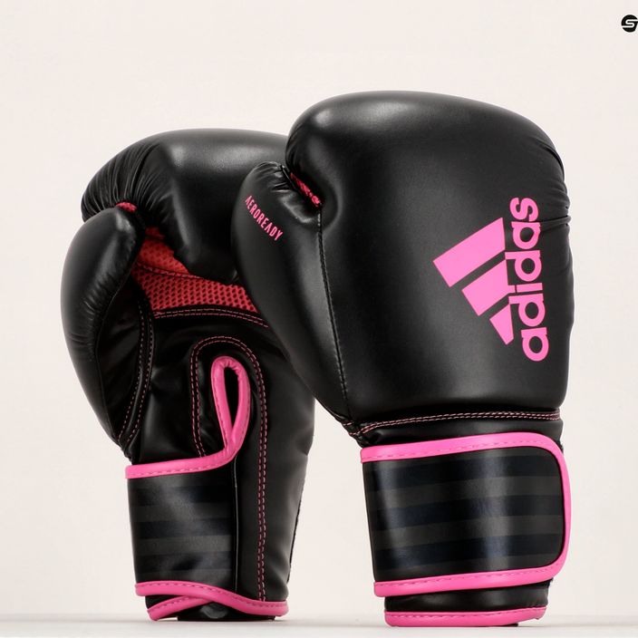 Rękawice bokserskie adidas Hybrid 80 czarno-różowe ADIH80 7