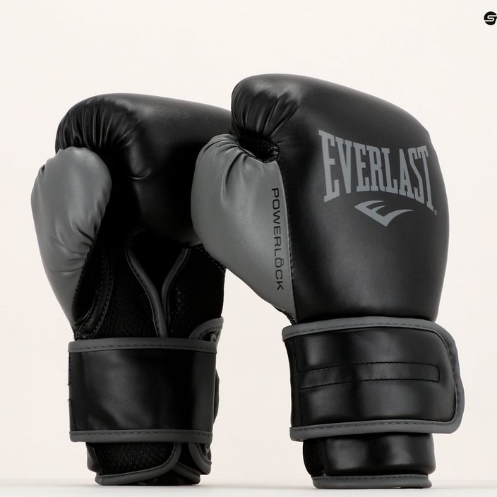 Rękawice bokserskie męskie Everlast Powerlock PU czarne EV2200 7