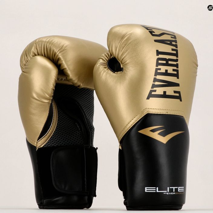 Rękawice bokserskie Everlast Pro Style Elite 2 złote EV2500 8