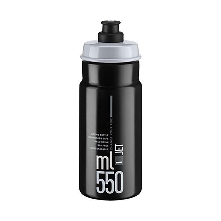 Bidon rowerowy Elite Jet 550 ml black/grey logo 2