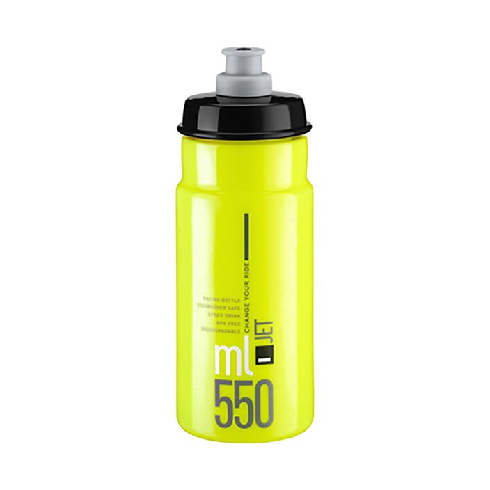 Bidon rowerowy Elite Jet 550 ml yellow fluo/black logo 2