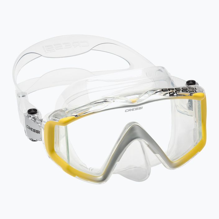 Maska do nurkowania Cressi Liberty Triside SPE clear/yellow/silver 5