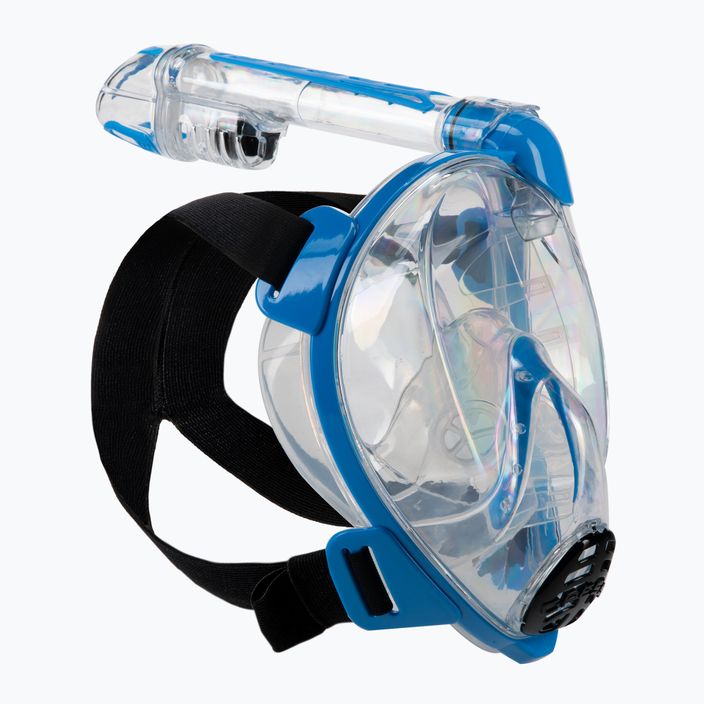 Maska pełnotwarzowa do snorkelingu Cressi Duke Dry Full Face clear/blue