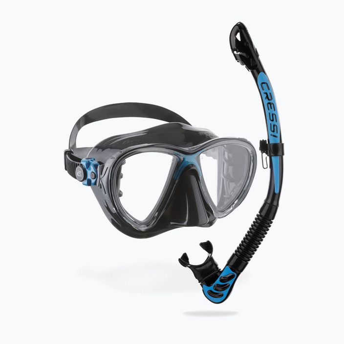 Zestaw do nurkowania Cressi Big Eyes Evolution + Alpha Ultra Dry black/blue